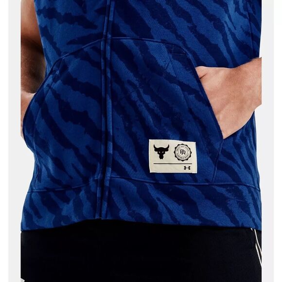 Under Armour Men's Large Project Rock Rival Fleece Sleeveless Hoodie NEW - Picture 11 of 13